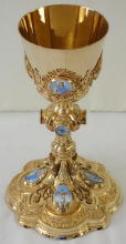 Solid silver gilt antique French Gothic Chalice.